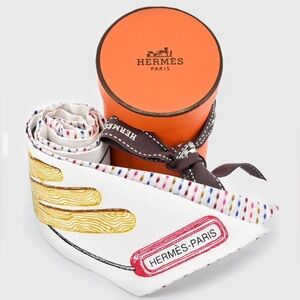 Hermes Chevaloscope Pointille Silk Twilly